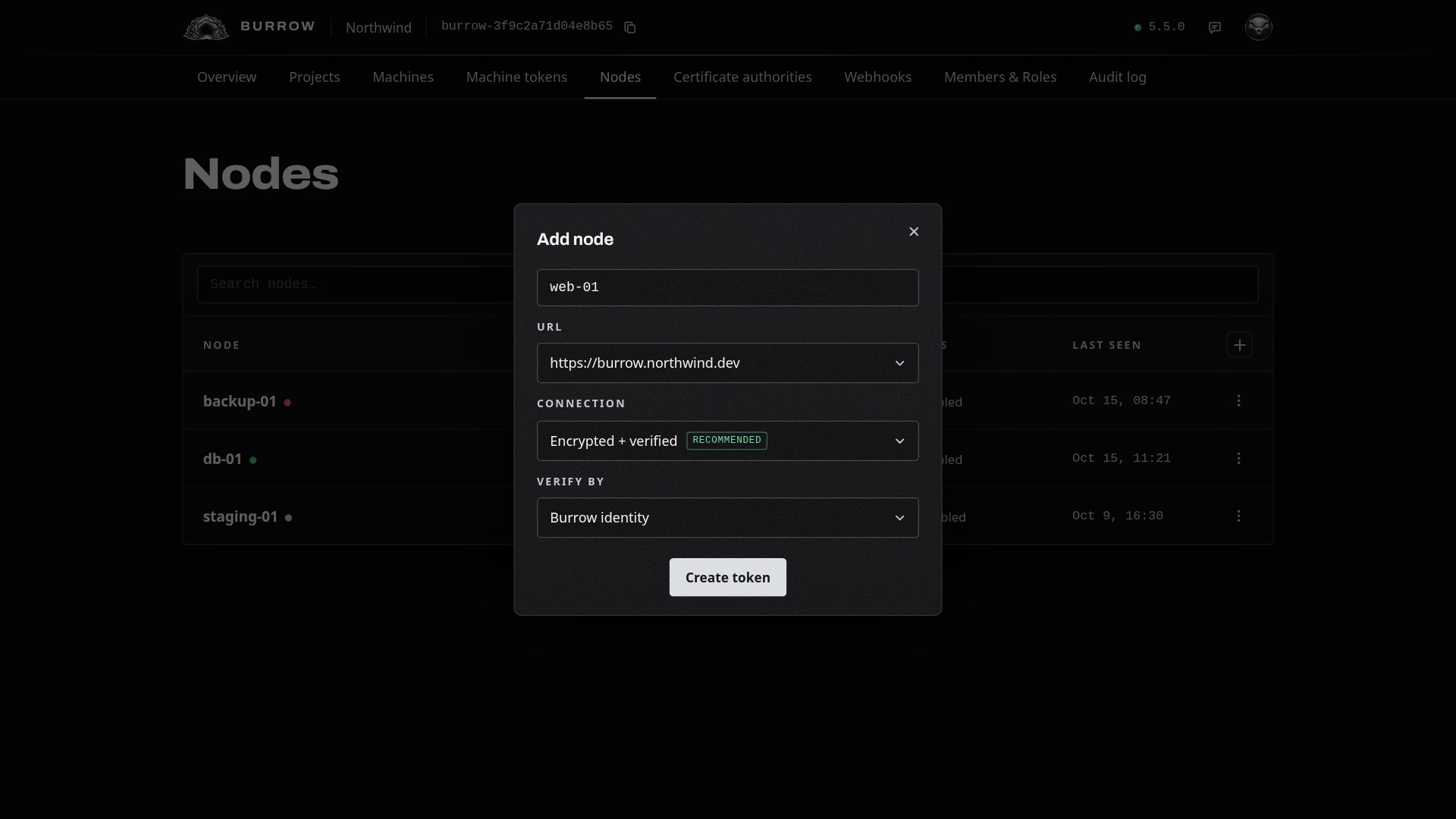 Encrypted + verified, checked by the Burrow's identity.
